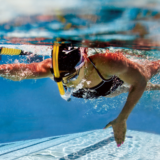 Rurka czołowa Swimmer's Snorkel Senior - technika i trening żółta - obrazek 6