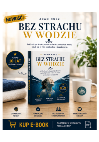 Okładka książki, bez strachu w wodzie, ebook, plakat promujący